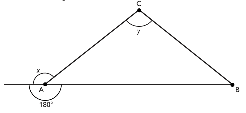 $\boldsymbol{ABC}$ är en triangel.