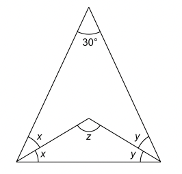 Hur stor är vinkeln $\boldsymbol{z}?$