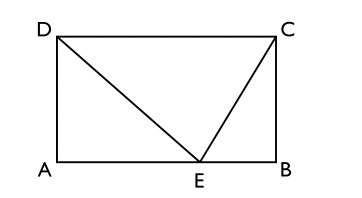$\boldsymbol{ABCD}$ är en rektangel och $\boldsymbol{E}$ ligger på $\boldsymbol{AB.}$