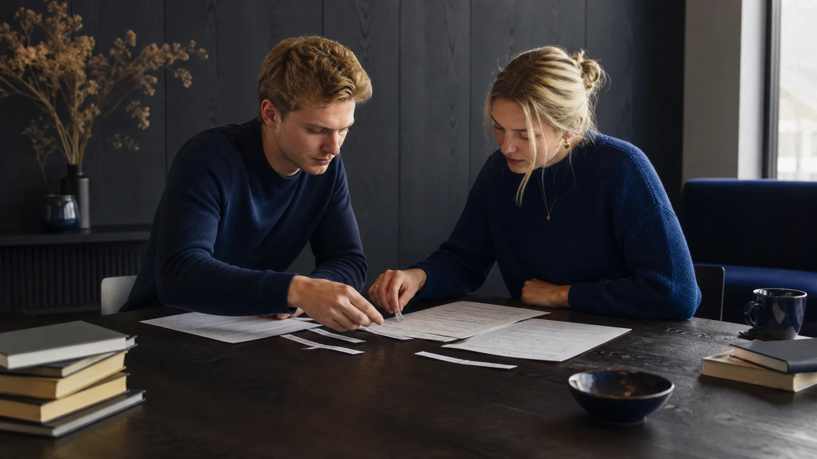 En student prövar ord mot flera luckor och jämför hur hela meningen fungerar