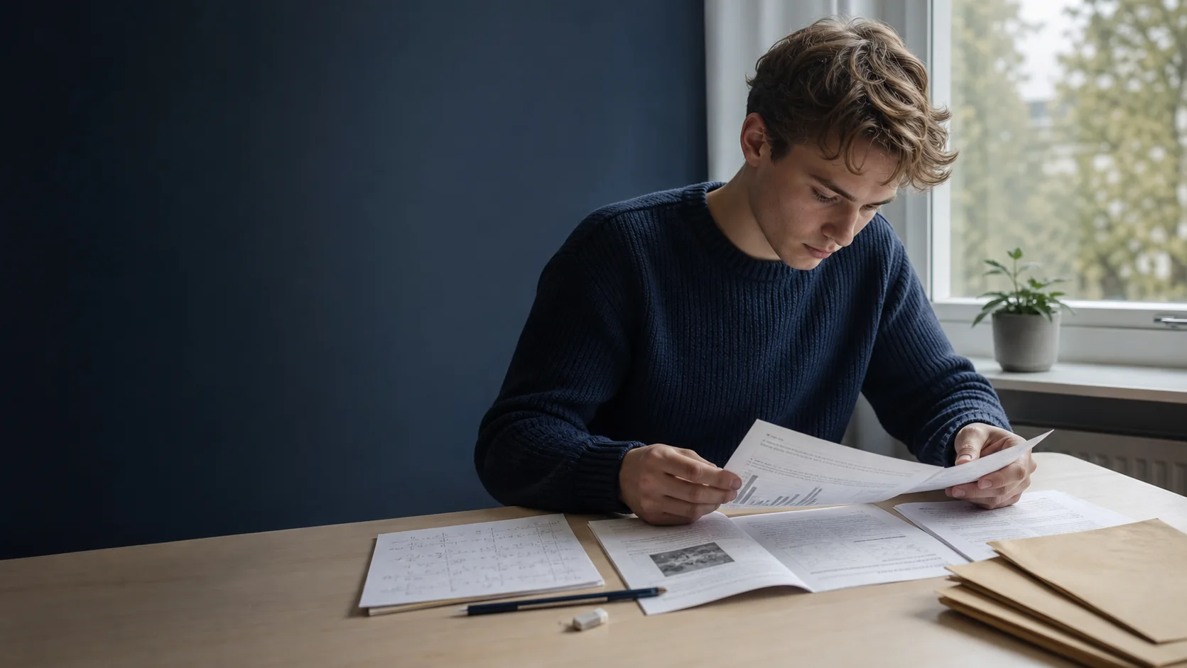 Student som går igenom de kompletta provpassen från högskoleprovet våren 2026